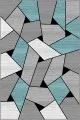 Turkuaz Koltuğa Uygun Halı Rengi Turkuaz Geometrik Kaymaz Tabanlı Dekoratif Halı WL03