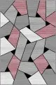 Pudra Rengi Koltuğa Uygun Halı Pembe Geometrik Kaymaz Taban Makinede Yıkanabilir Halı WL04