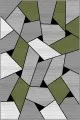 Siyah Yeşil Halı Yeşil Geometrik Kaymaz Taban Makinede Yıkanabilir Halı WL05