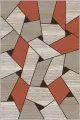 Turuncu Koltuğa Uygun Halı Tarçın Geometrik Kaymaz Taban Makinede Yıkanabilir Halı WL09