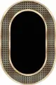 Siyah Renk Halı Modelleri Siyah Gold Çerçeveli Kaymaz Tabanlı Hol Halısı Oval AR727