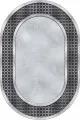 Gri Renk Halı Modelleri Gri Çerçeveli Kaymaz Tabanlı Yıkanan Oval Halı AR735