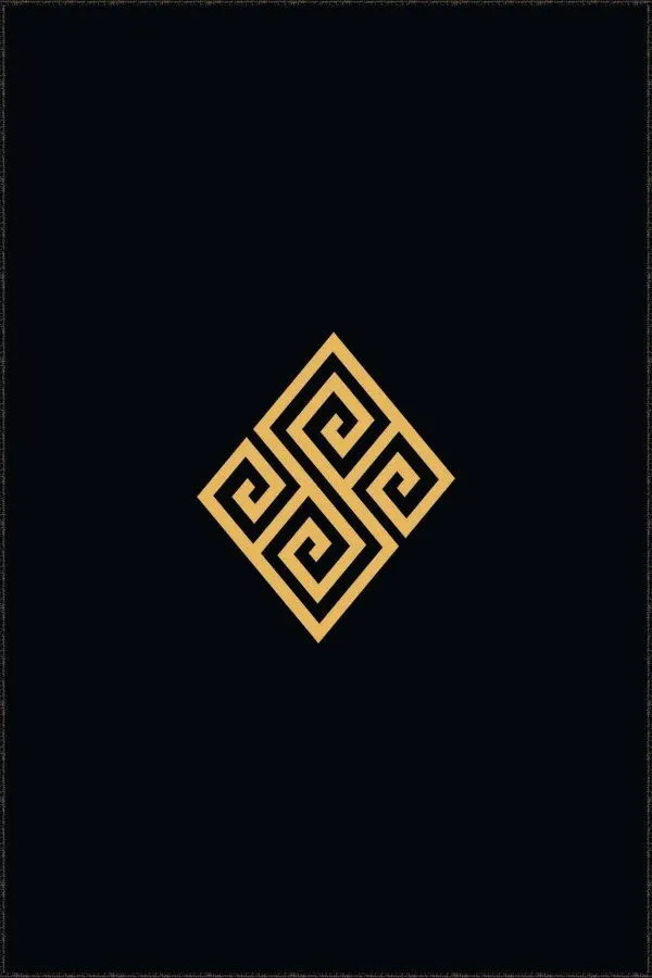 Gold Salon Halısı Siyah Gold Modern Klasik Kaymaz Tabanlı Dekoratif Halı AR010