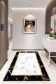 Gold Salon Halısı Siyah Gold Çerçeveli Kaymaz Tabanlı Dekoratif Halı AR100