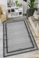 Koyu Gri Halılar Koyu Gri Kaymaz Tabanlı Çerçeveli Salon Halısı AR1422