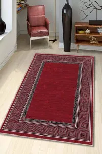 Bordo Karabağ Kaymaz Tabanlı Makinede Yıkanabilir Halı AR319 Bordo Karabağ Kaymaz Tabanlı Makinede Yıkanabilir Halı AR319