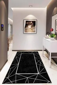 Siyah Çerçeveli Kaymaz Taban Makinede Yıkanabilir Halı AR523 Siyah Çerçeveli Kaymaz Taban Makinede Yıkanabilir Halı AR523