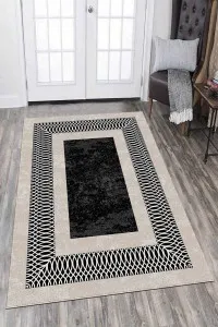 Füme Çerçeveli Kaymaz Taban Makinede Yıkanabilir Halı AR695 Füme Çerçeveli Kaymaz Taban Makinede Yıkanabilir Halı AR695