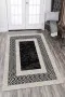 Füme Çerçeveli Kaymaz Taban Makinede Yıkanabilir Halı AR695