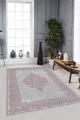 Salon Halısı Pembe Pembe Klasik Göbekli Kaymaz Tabanlı Dekoratif Halı MK45