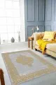 Sarı Salon Halısı Sarı Klasik Göbekli Kaymaz Tabanlı Dekoratif Halı MK46