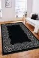 Siyah Çerçeveli Kaymaz Taban Makinede Yıkanabilir Halı MK58