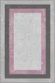 Pembe Çerçeveli Kaymaz Taban Makinede Yıkanabilir Halı MK83