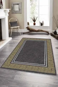 Füme Gold Çerçeveli Kaymaz Tabanlı Dekoratif Halı RV044 Füme Gold Çerçeveli Kaymaz Tabanlı Dekoratif Halı RV044