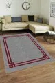 Bordo Çerçeveli Kaymaz Taban Makinede Yıkanabilir Halı RV058