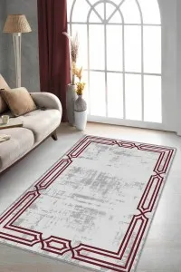 Bordo Çerçeveli Kaymaz Taban Makinede Yıkanabilir Halı RV079 Bordo Çerçeveli Kaymaz Taban Makinede Yıkanabilir Halı RV079