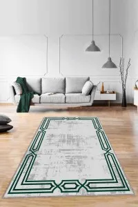 Yeşil Çerçeveli Kaymaz Taban Makinede Yıkanabilir Halı RV080 Yeşil Çerçeveli Kaymaz Taban Makinede Yıkanabilir Halı RV080
