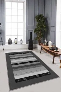 Gri Otantik Kaymaz Tabanlı Makinede Yıkanabilir Halı RV271 Gri Otantik Kaymaz Tabanlı Makinede Yıkanabilir Halı RV271