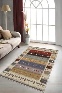 Çok Renkli Otantik Kaymaz Tabanlı Dekoratif Halı RV281 Çok Renkli Otantik Kaymaz Tabanlı Dekoratif Halı RV281