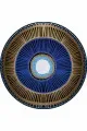 Kaymaz Yuvarlak Banyo Halısı 120X120 Lacivert Kaymaz Nazar Boncuklu Daire Dekoratif Halı AR1340