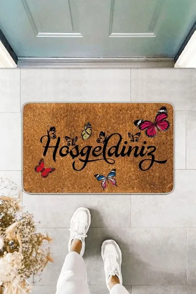 Bej Hoşgeldiniz Welcome Kapı Önü Paspası KP25