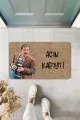 Komik Kapı Önü Paspası Bej Komik Açın Kapıyı Kapı Önü Paspası KP38