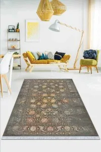Antrasit Modern Dokuma Pamuk Taban Kaymaz Kilim KLM003 Antrasit Modern Dokuma Pamuk Taban Kaymaz Kilim KLM003
