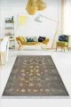 Kilim 140X200 Antrasit Modern Dokuma Pamuk Taban Kaymaz Kilim KLM003