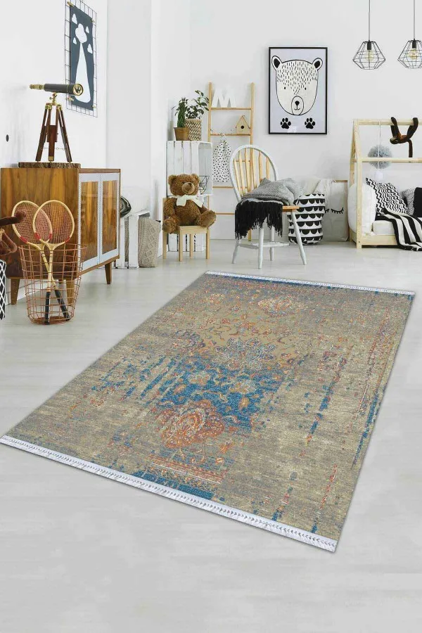 Ucuz Kilim Fiyatları Toprak Modern Dokuma Pamuk Tabanlı Kaymaz Kilim KLM010