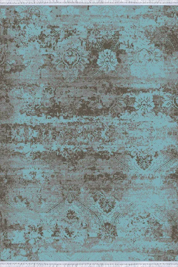 Modern Kilim Yolluk Mavi Modern Dokuma Pamuk Tabanlı Kaymaz Kilim KLM012