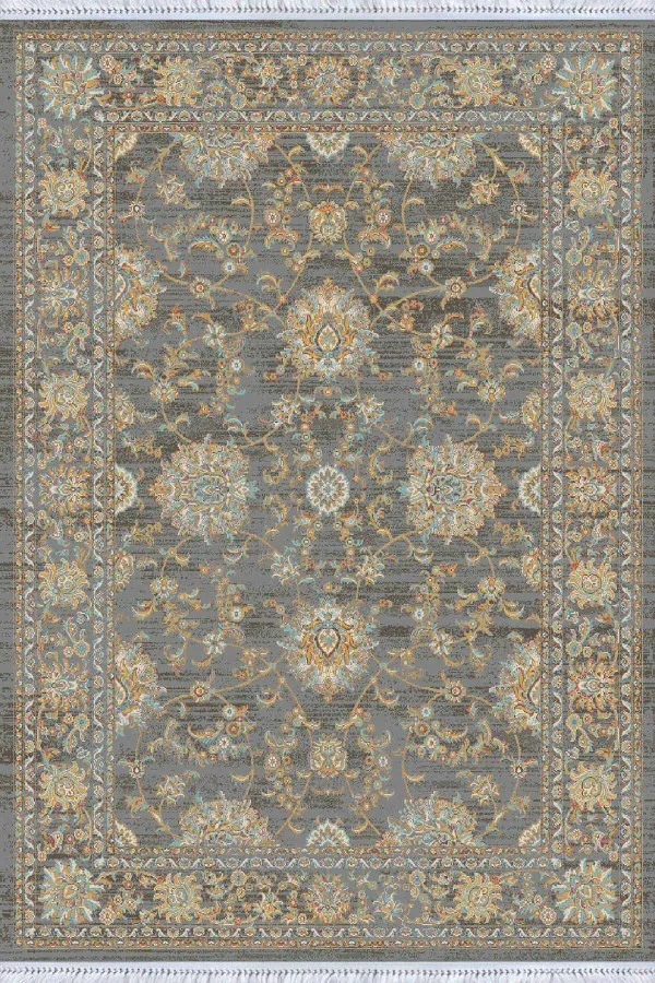6 Mt Kilim Gri Modern Dokuma Pamuk Tabanlı Kaymaz Kilim KLM015