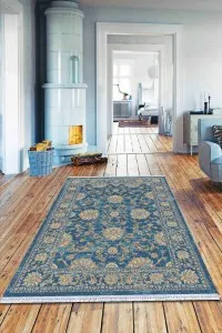 Mavi Modern Dokuma Pamuk Tabanlı Kaymaz Kilim KLM017 Mavi Modern Dokuma Pamuk Tabanlı Kaymaz Kilim KLM017