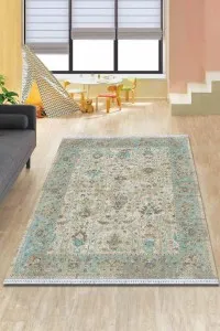 Mavi Çerçeveli Dokuma Pamuk Taban Kaymaz Kilim KLM018 Mavi Çerçeveli Dokuma Pamuk Taban Kaymaz Kilim KLM018