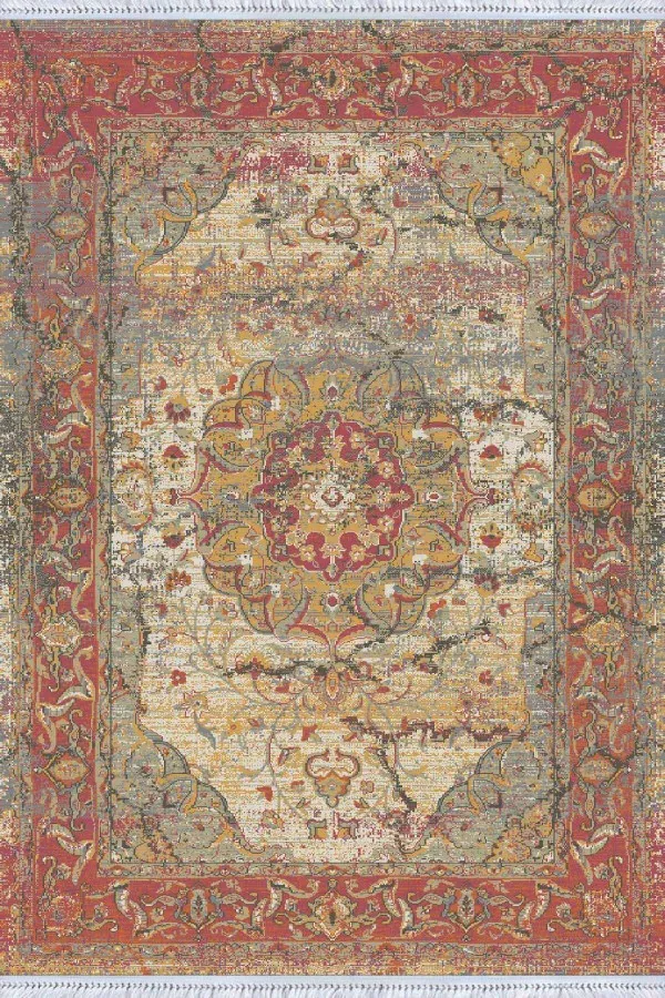 Pamuk Taban Yolluk Pembe Klasik Göbekli Dokuma Pamuk Taban Kaymaz Kilim KLM027