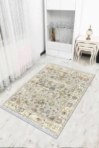 Yeşil Modern Dokuma Pamuk Tabanlı Kaymaz Kilim KLM034 Yeşil Modern Dokuma Pamuk Tabanlı Kaymaz Kilim KLM034
