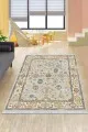Kilim 160X230 Krem Çerçeveli Dokuma Pamuk Taban Kaymaz Kilim KLM036