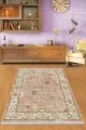 Mutfak Yıkanabilir Kilim Pembe Çerçeveli Dokuma Pamuk Taban Kaymaz Kilim KLM037