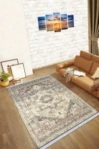 Toprak Klasik Göbekli Dokuma Pamuk Taban Kaymaz Kilim KLM040 Toprak Klasik Göbekli Dokuma Pamuk Taban Kaymaz Kilim KLM040
