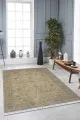 100X200 Kilim Bej Modern Dokuma Pamuk Tabanlı Kaymaz Kilim KLM043