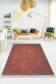 Kilim 100X300 Kiremit Modern Dokuma Pamuk Taban Kaymaz Kilim KLM044