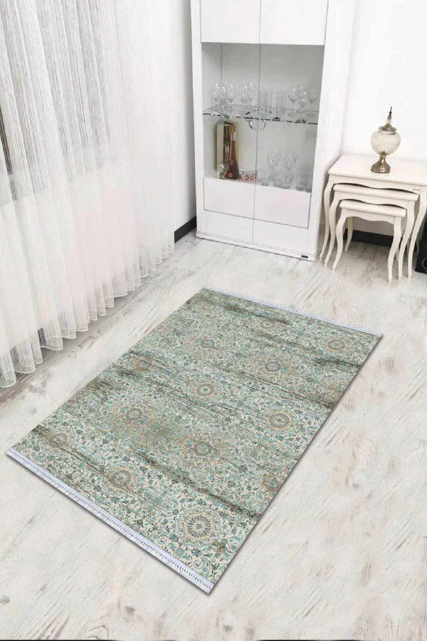 Kilim Ucuz Mavi Spor Desen Dokuma Pamuk Taban Kaymaz Kilim KLM050