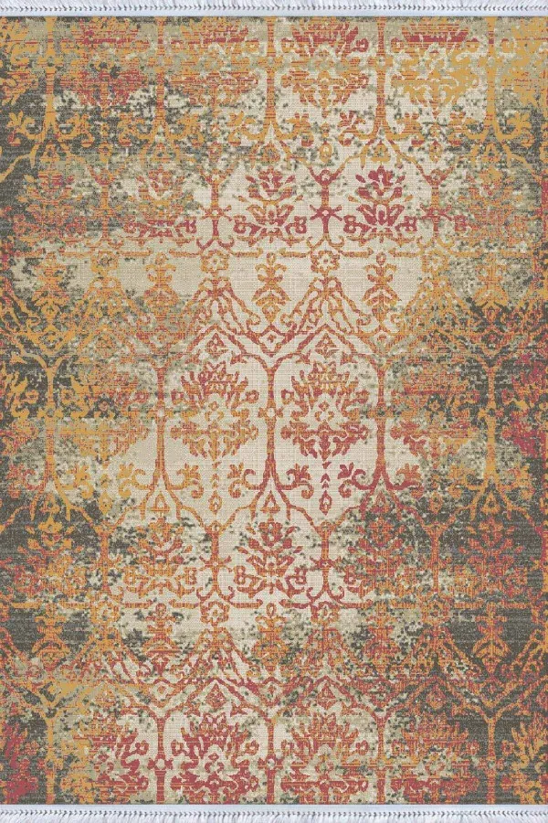 Yıkanabilir Kilim Yolluklar Taba Modern Dokuma Pamuk Tabanlı Kaymaz Kilim KLM052