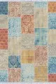 Kilim Şeklinde Halı Çok Renkli Patchwork Dokuma Pamuk Taban Kaymaz Kilim KLM055