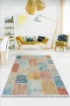 Kilim Şeklinde Halı Çok Renkli Patchwork Dokuma Pamuk Taban Kaymaz Kilim KLM055