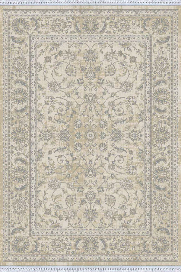 Kemik Modern Dokuma Pamuk Tabanlı Kaymaz Kilim KLM061