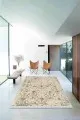 Boho Kilim Krem Modern Dokuma Pamuk Tabanlı Kaymaz Kilim KLM078