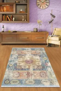 Mavi Vintage Dokuma Pamuk Tabanlı Kaymaz Kilim KLM103 Mavi Vintage Dokuma Pamuk Tabanlı Kaymaz Kilim KLM103