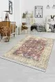 Ofis İçin Kilim Pembe Çerçeveli Dokuma Pamuk Taban Kaymaz Kilim KLM105
