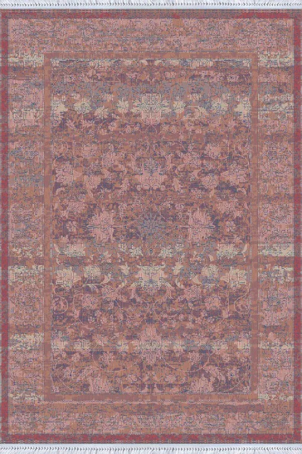 Otantik Halı Ve Kilimler Pembe Vintage Dokuma Pamuk Tabanlı Kaymaz Kilim KLM114