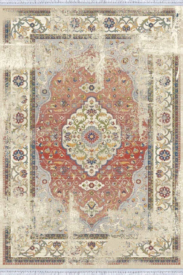 Pamuklu Kilim Fiyatları Pembe Klasik Göbekli Dokuma Pamuk Taban Kaymaz Kilim KLM132